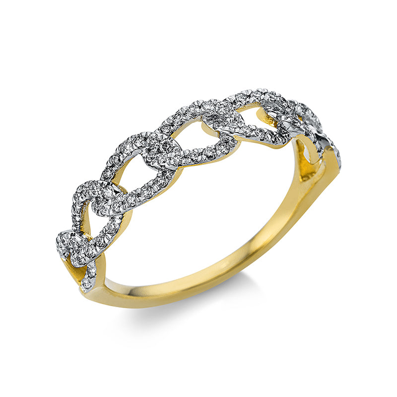 Ring 18 kt GG, 44 Brill. 0,22 ct, TW-si, 28 Brill. 0,11 ct, TW-si
