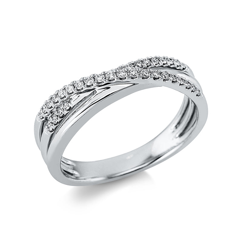 Ring 18 kt WG, 33 Brill. 0,17 ct, TW-si