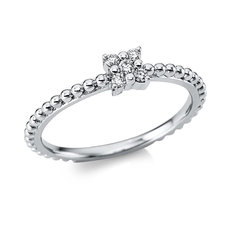 Ring 18 kt WG, 5 Brill. 0,09 ct, TW-si