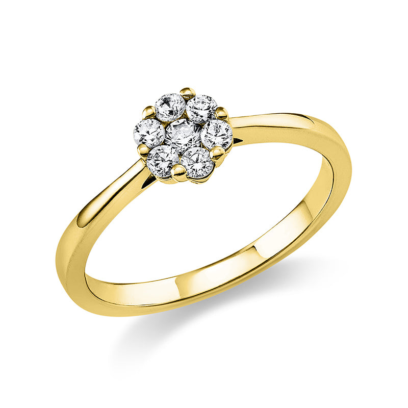 Ring 14 kt GG, 7 Brill. 0,28 ct, TW-si