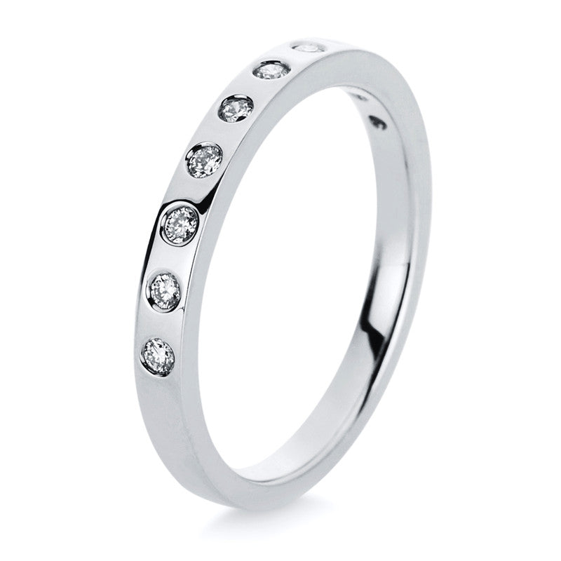 Ring 18 kt WG, 10 Brill. 0,15 ct, TW-si