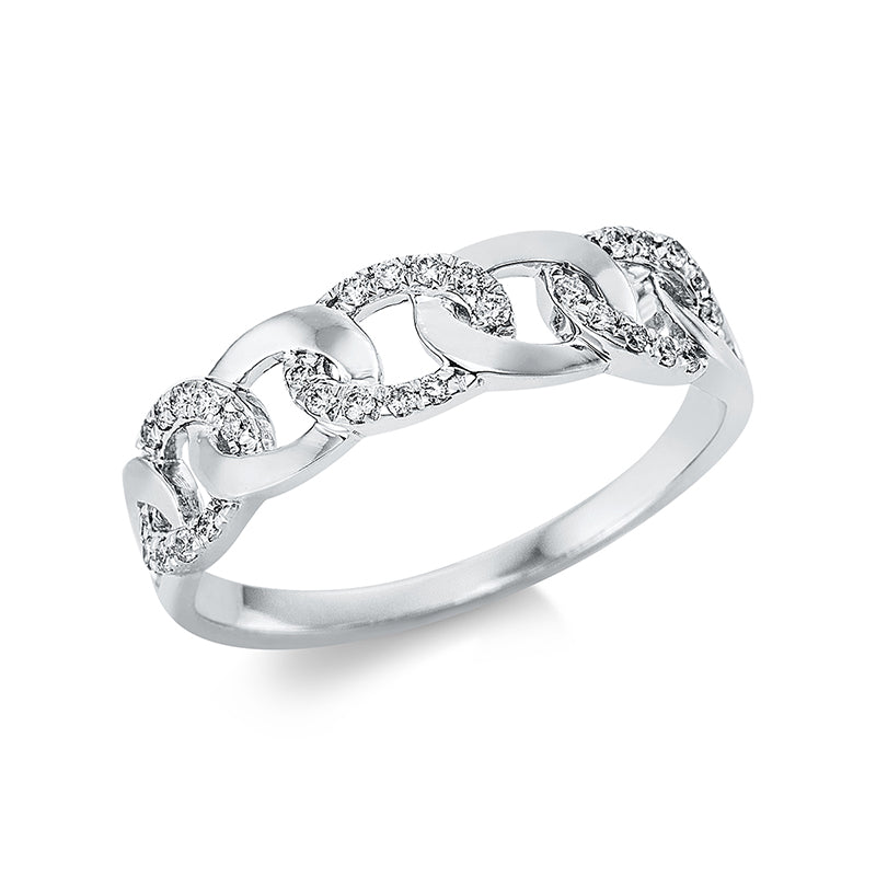 Ring 18 kt WG, 30 Brill. 0,14 ct, TW-si