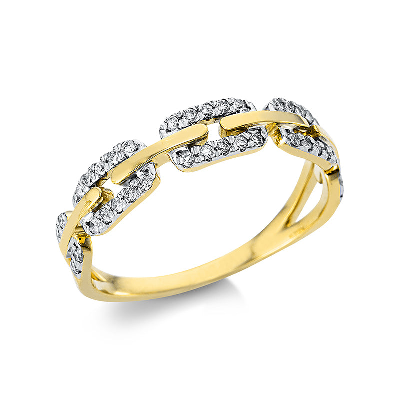 Ring 18 kt GG, 38 Brill. 0,19 ct, TW-si