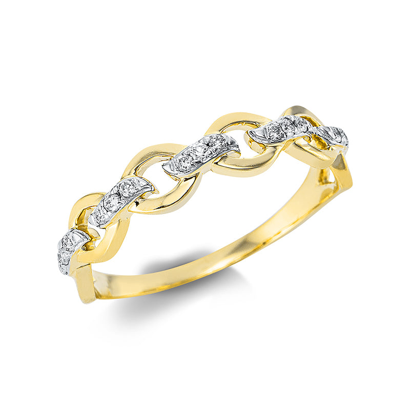 Ring 18 kt RG, 15 Brill. 0,11 ct, TW-si