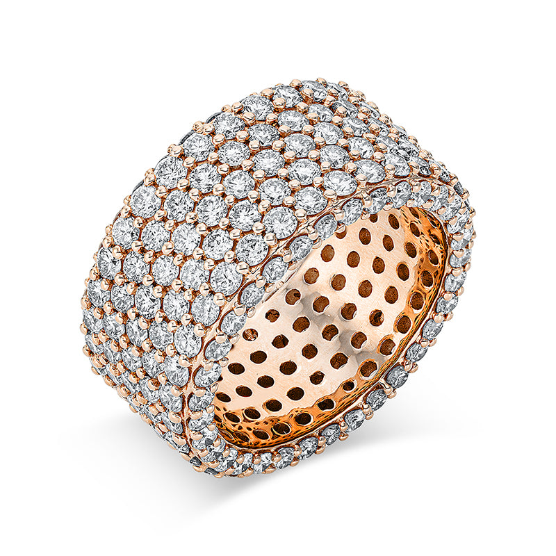 Ring 18 kt RG, 66 Brill. 1,50 ct, TW-si, 160 Brill. 4,41 ct, TW-si