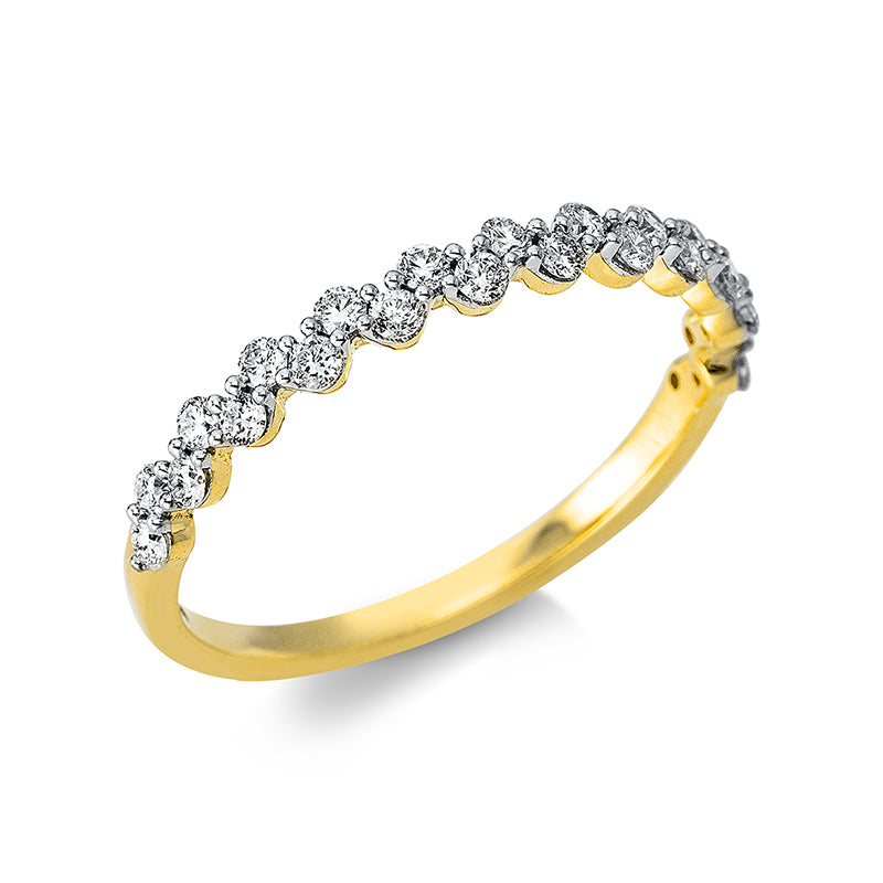 Ring 18 kt GG, 24 Brill. 0,33 ct, TW-si