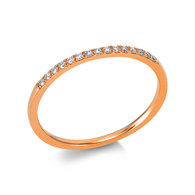 Ring 18 kt RG. 15 Brillanten 0.09 ct. TW-si. B:1.3 mm. Weite:54