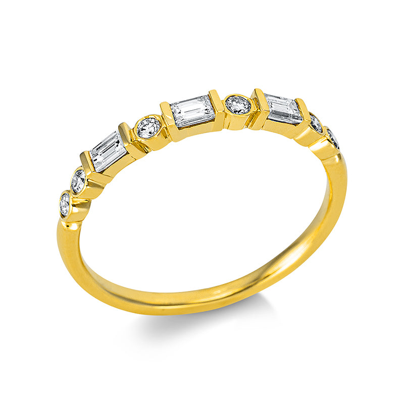 Ring 18 kt GG, 3 Bag. 0,21 ct, TW-si, 6 Brill. 0,10 ct, TW-si