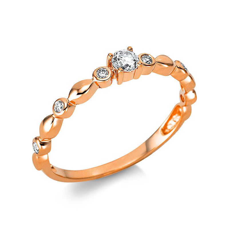 Ring 18 kt RG, 7 Brill. 0,18 ct, TW-si