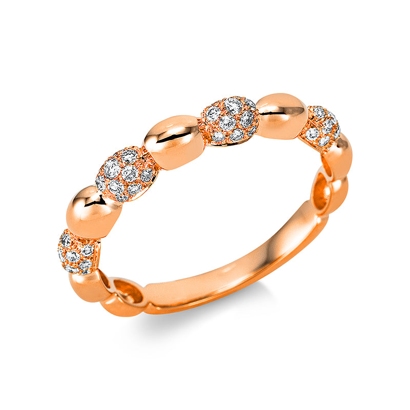 Ring 18 kt RG, 52 Brill. 0,28 ct, TW-si