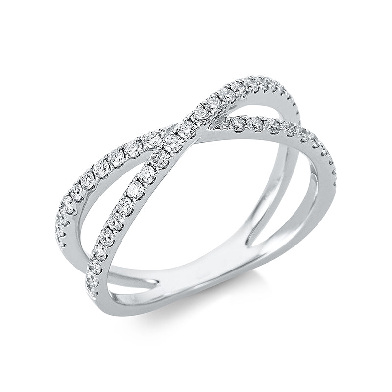 Ring 18 kt WG. 45 Brillanten 0.45 ct. TW-si. B:6.5 mm. Weite:54