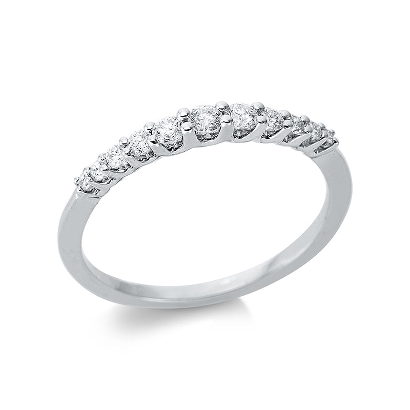 Ring 18 kt WG, 5 Brill. 0,19 ct, TW-si, 6 Brill. 0,09 ct, TW-si