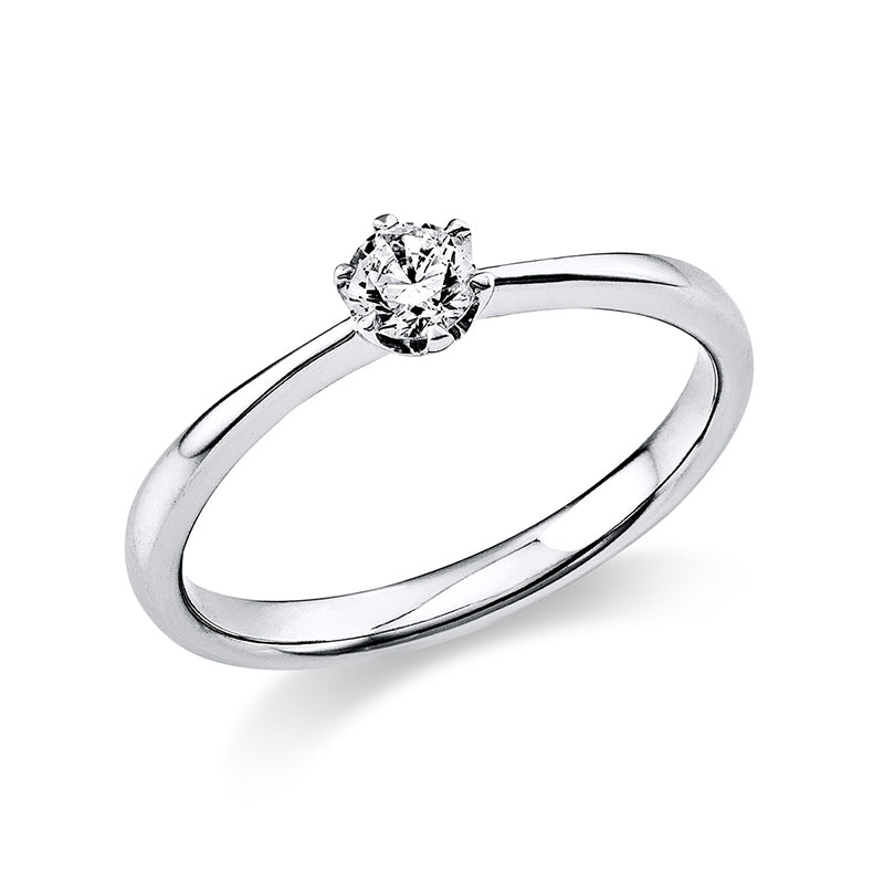 Ring 6er-Krappe 950 Pt Platin. 1 Brill. 0.20 ct. TW-si. Weite:52