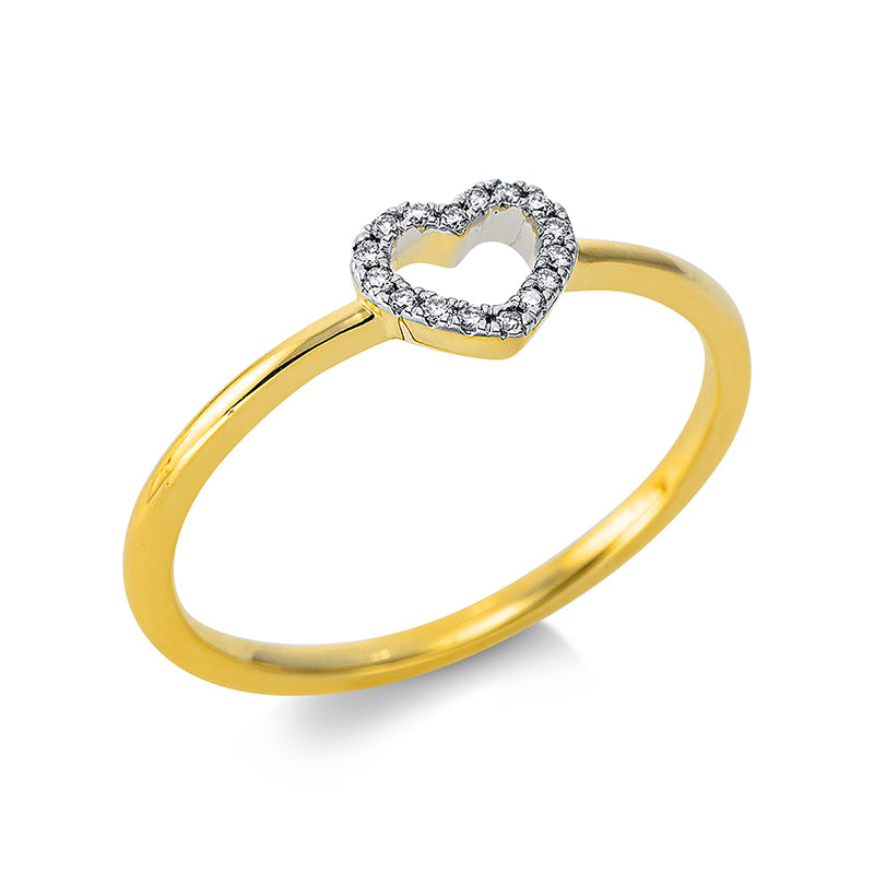Ring 18 kt GG, 16 Brill. 0,05 ct, TW-si