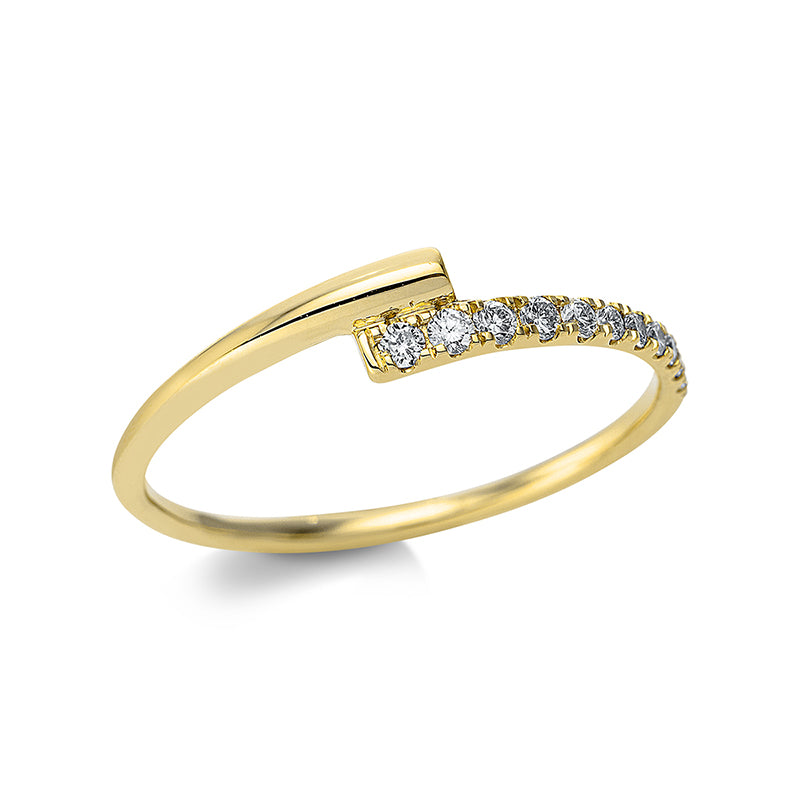 Ring 18 kt GG, 11 Brill. 0,12 ct, TW-si
