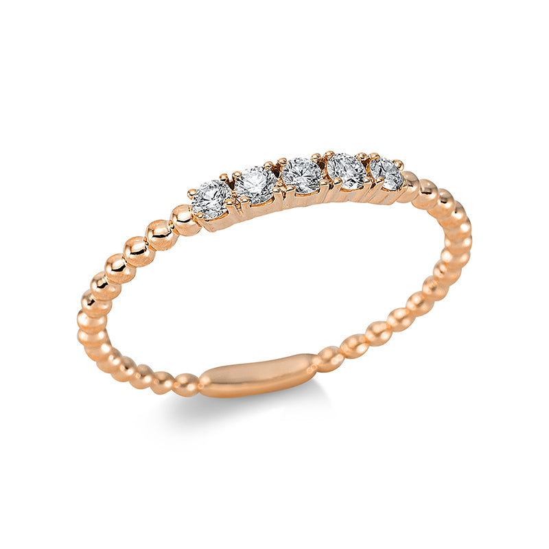 Ring 18 kt RG, 5 Brill. 0,14 ct, TW-si