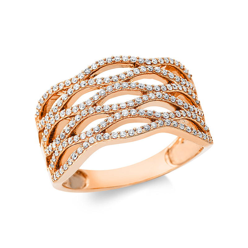 Ring 18 kt RG. 162 Brillanten 0.45 ct. TW-si. B:11.6 mm. Weite:54