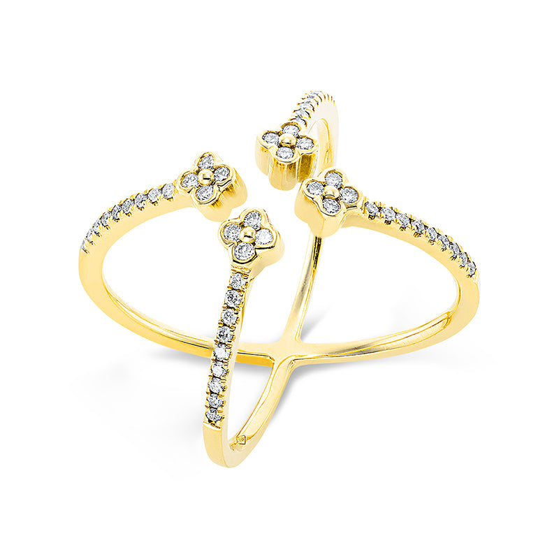 Ring 18 kt GG. 52 Brillanten 0.30 ct. TW-si. Weite:54