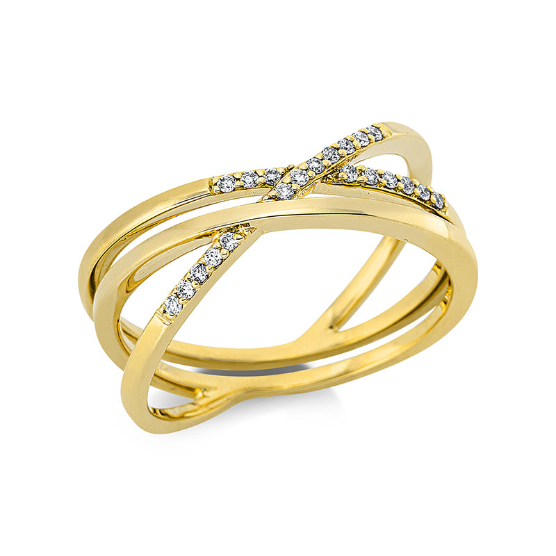 Ring 18 kt GG, 21 Brill. 0,10 ct, TW-si