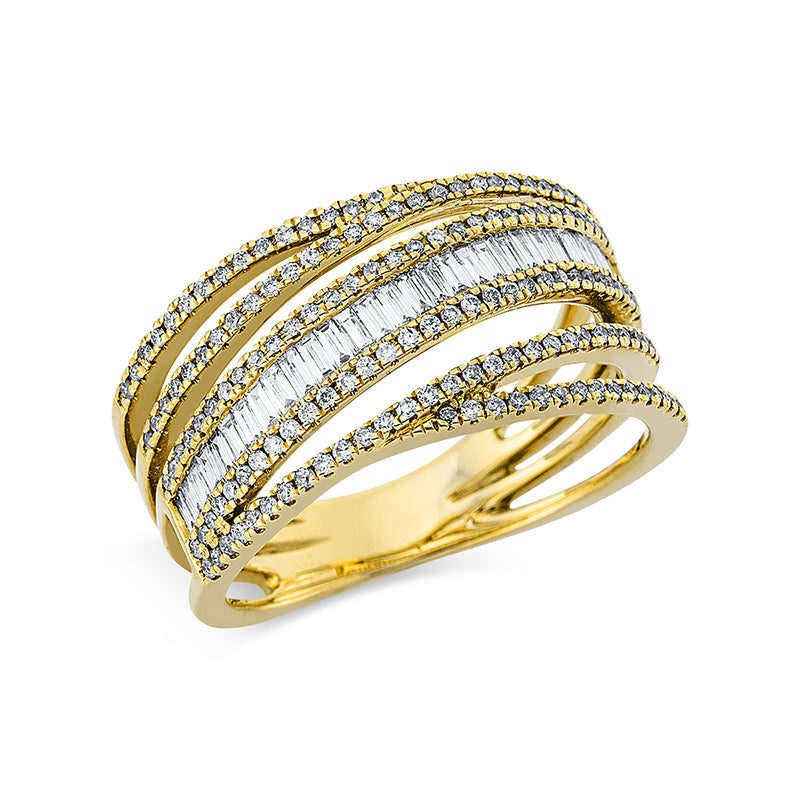 Ring 18 kt GG, 31 Bag. 0,33 ct, TW-si, 150 Brill. 0,34 ct, TW-si